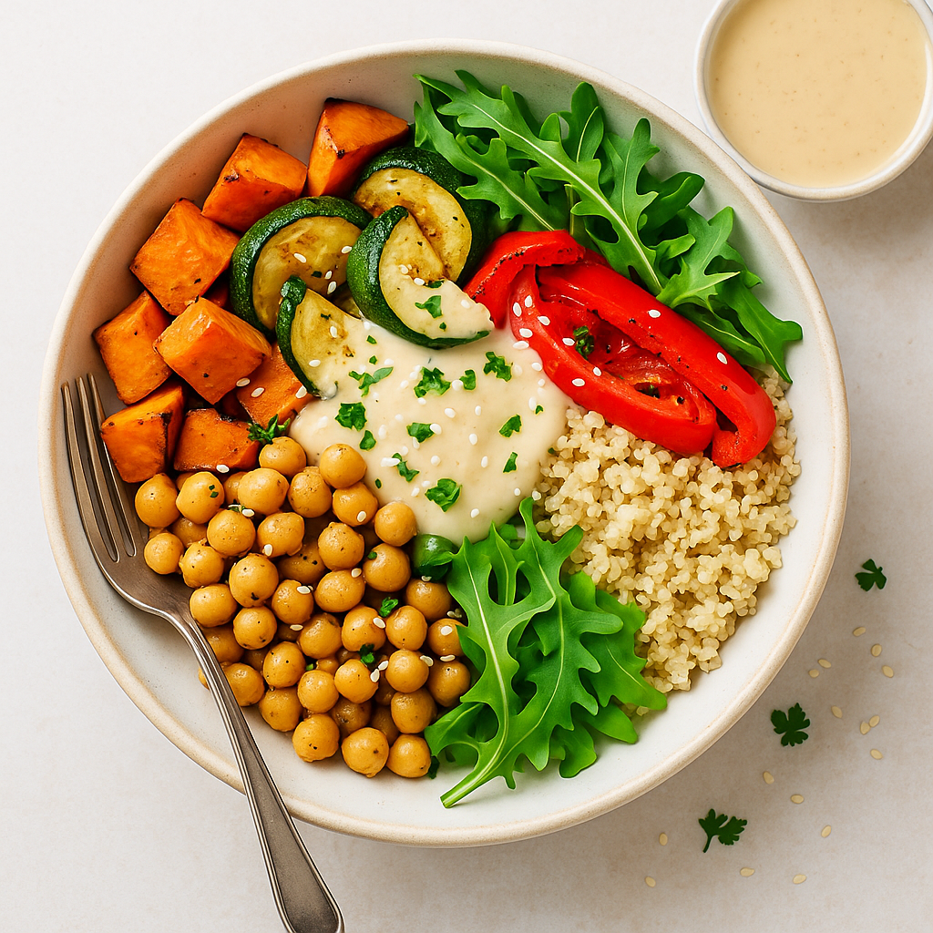 🥦 Buddha Bowl Végétalien aux Légumes Rôtis et Sauce Tahini-Citron